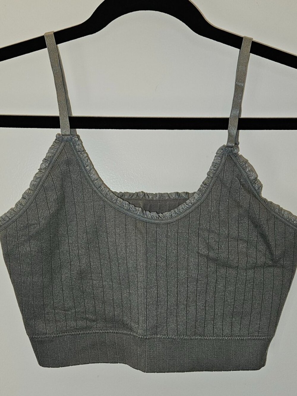 Shelf Bra with adjustable straps, grey, XL, runs small